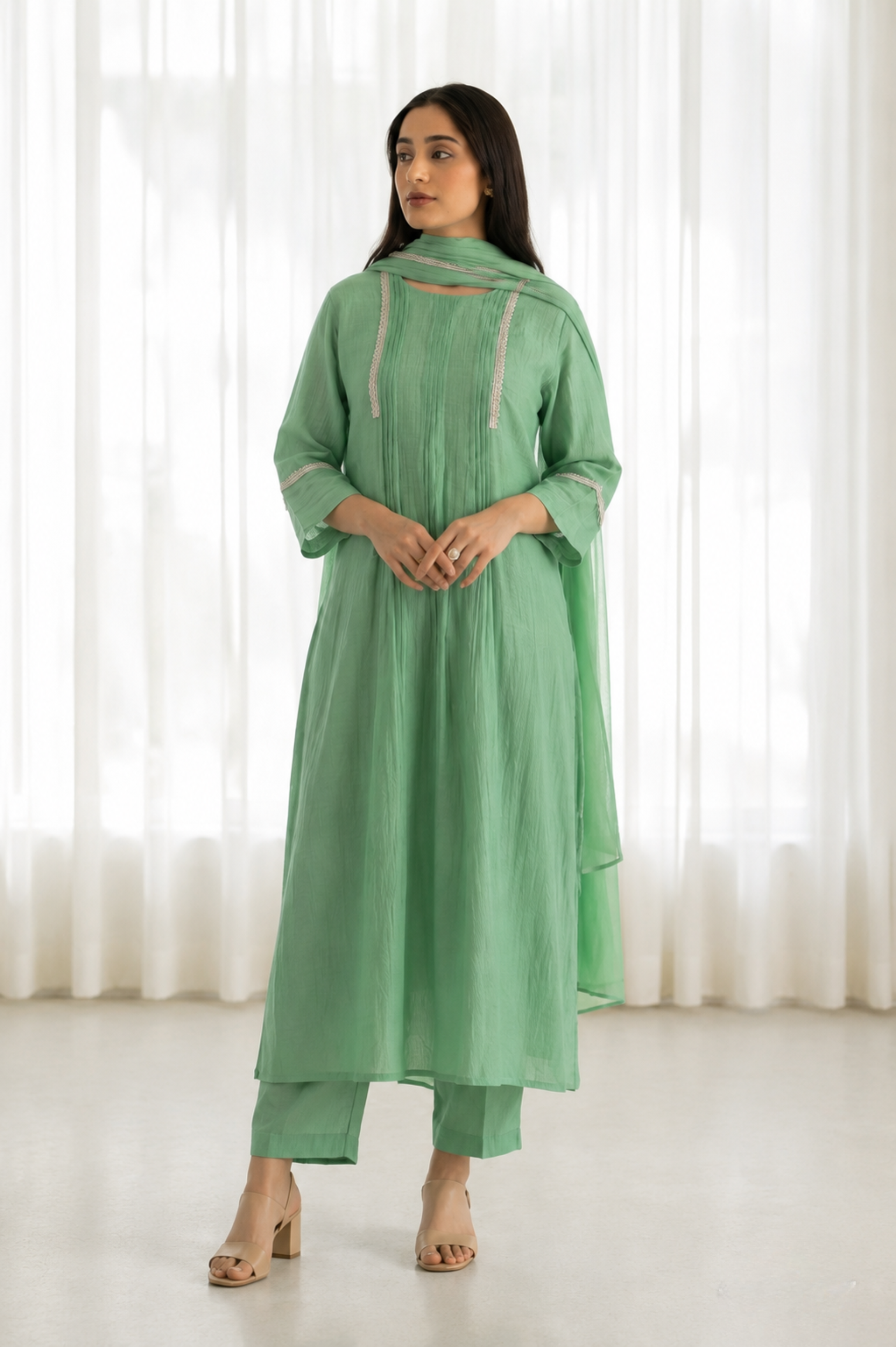 Zehra Mul Chanderi Suit Set