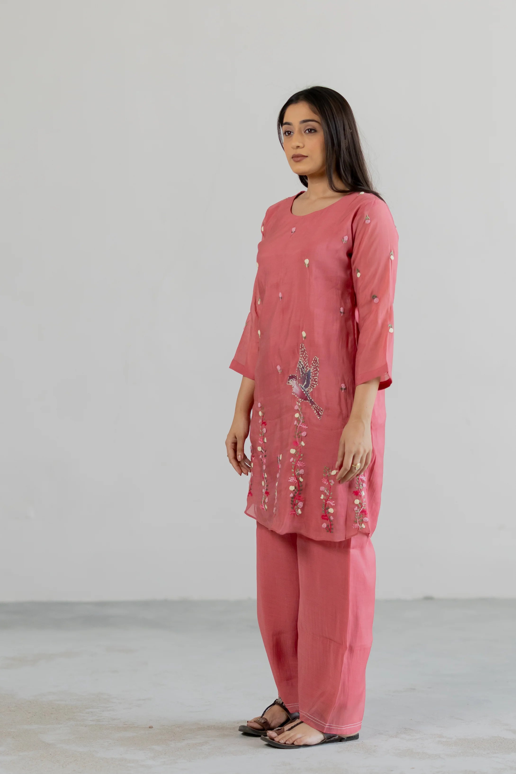 Flora Mul Chanderi Co-ord Set