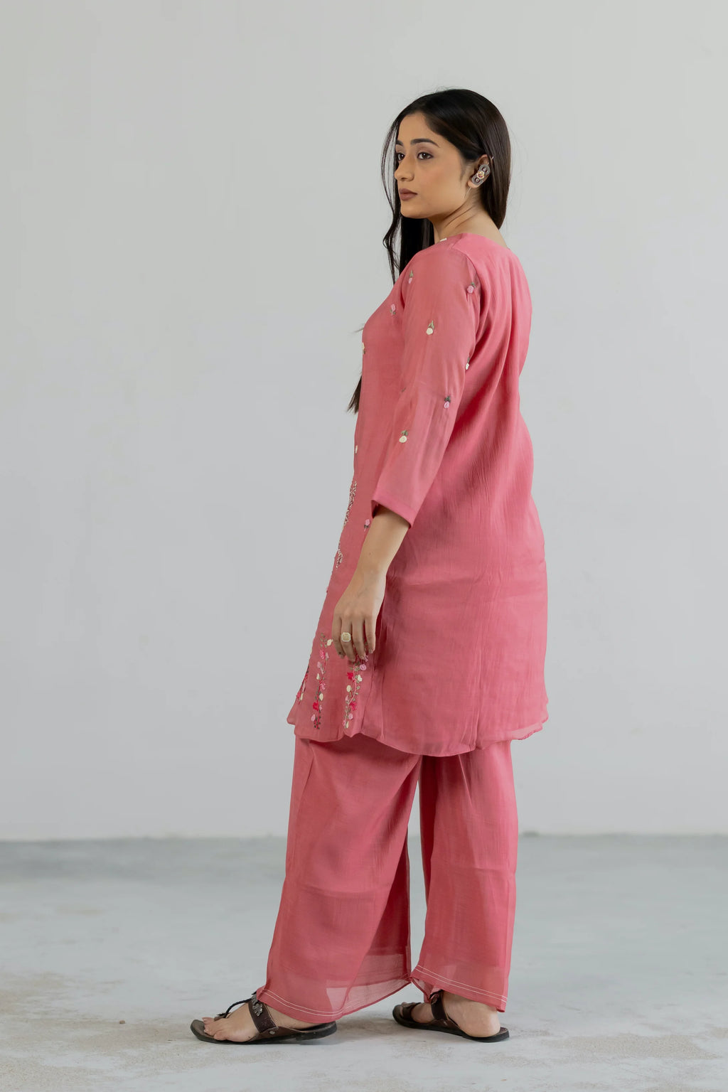 Flora Mul Chanderi Co-ord Set