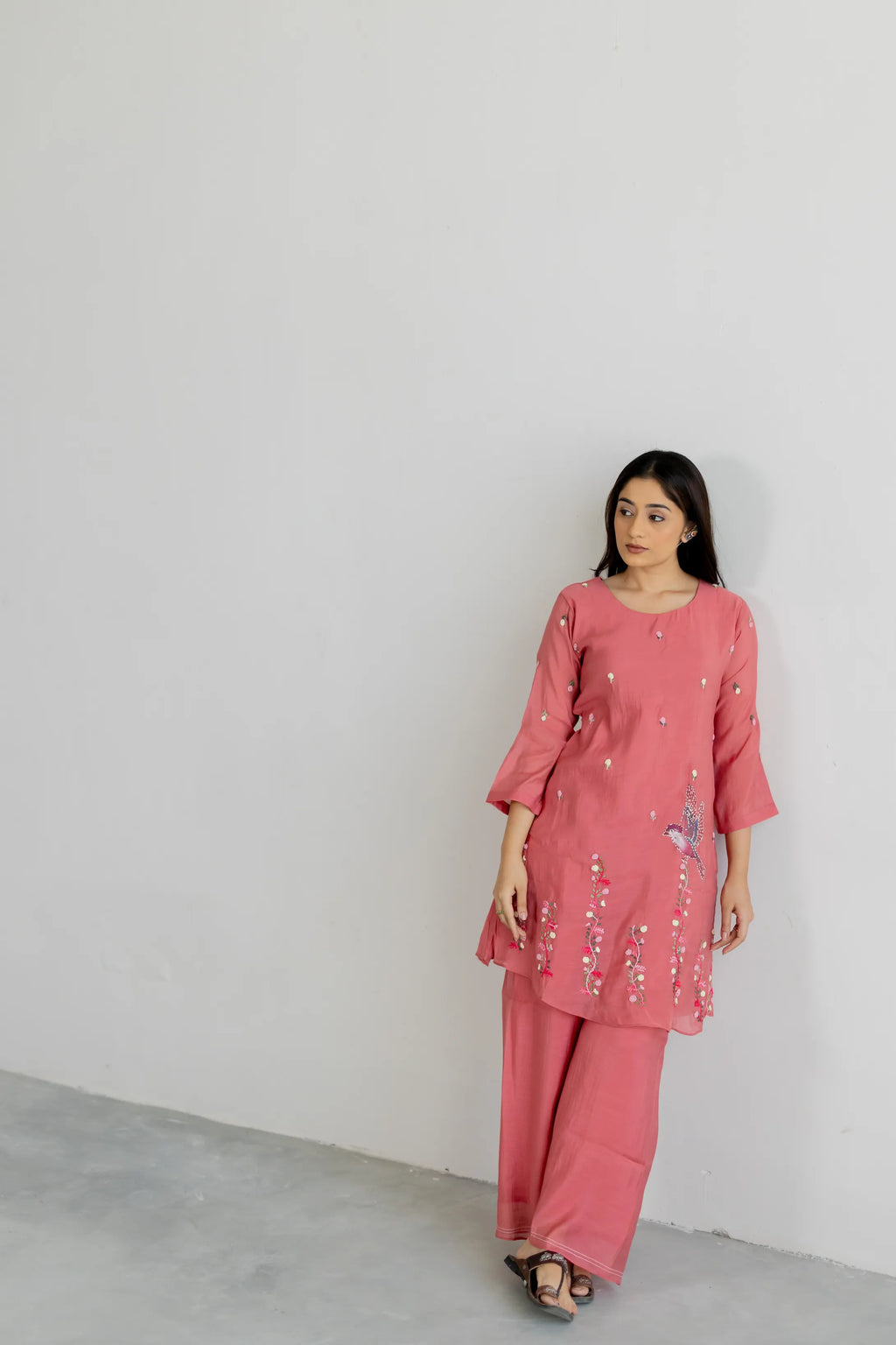 Flora Mul Chanderi Co-ord Set