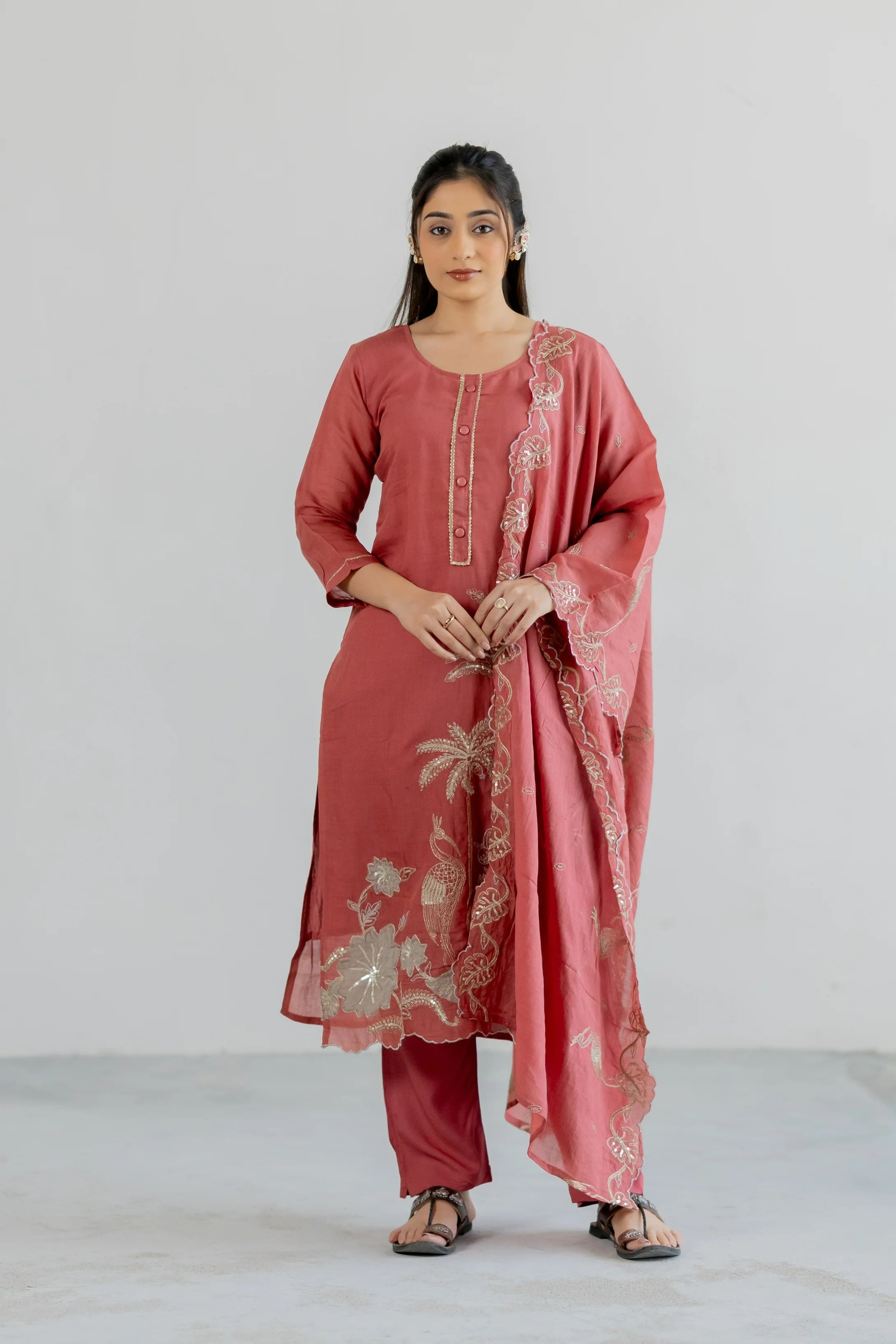 Zaria Mul Chanderi Suit Set