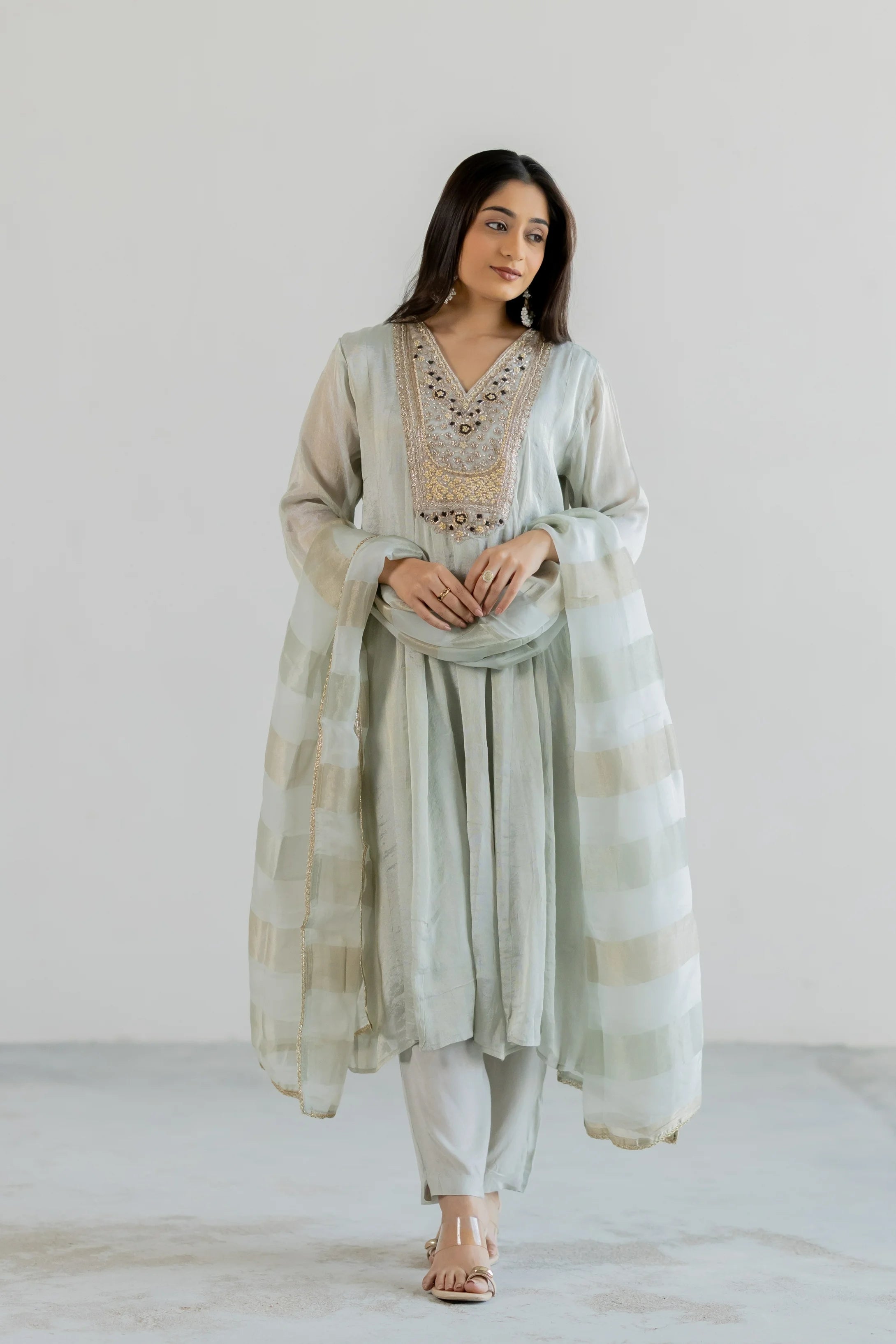 Nargis Shimmer Suit Set