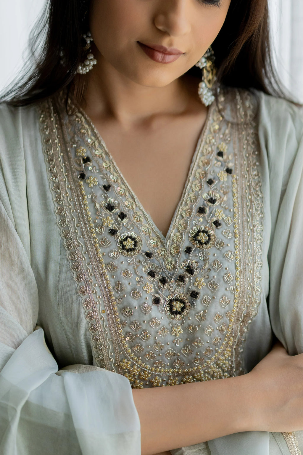 Nargis Shimmer Suit Set