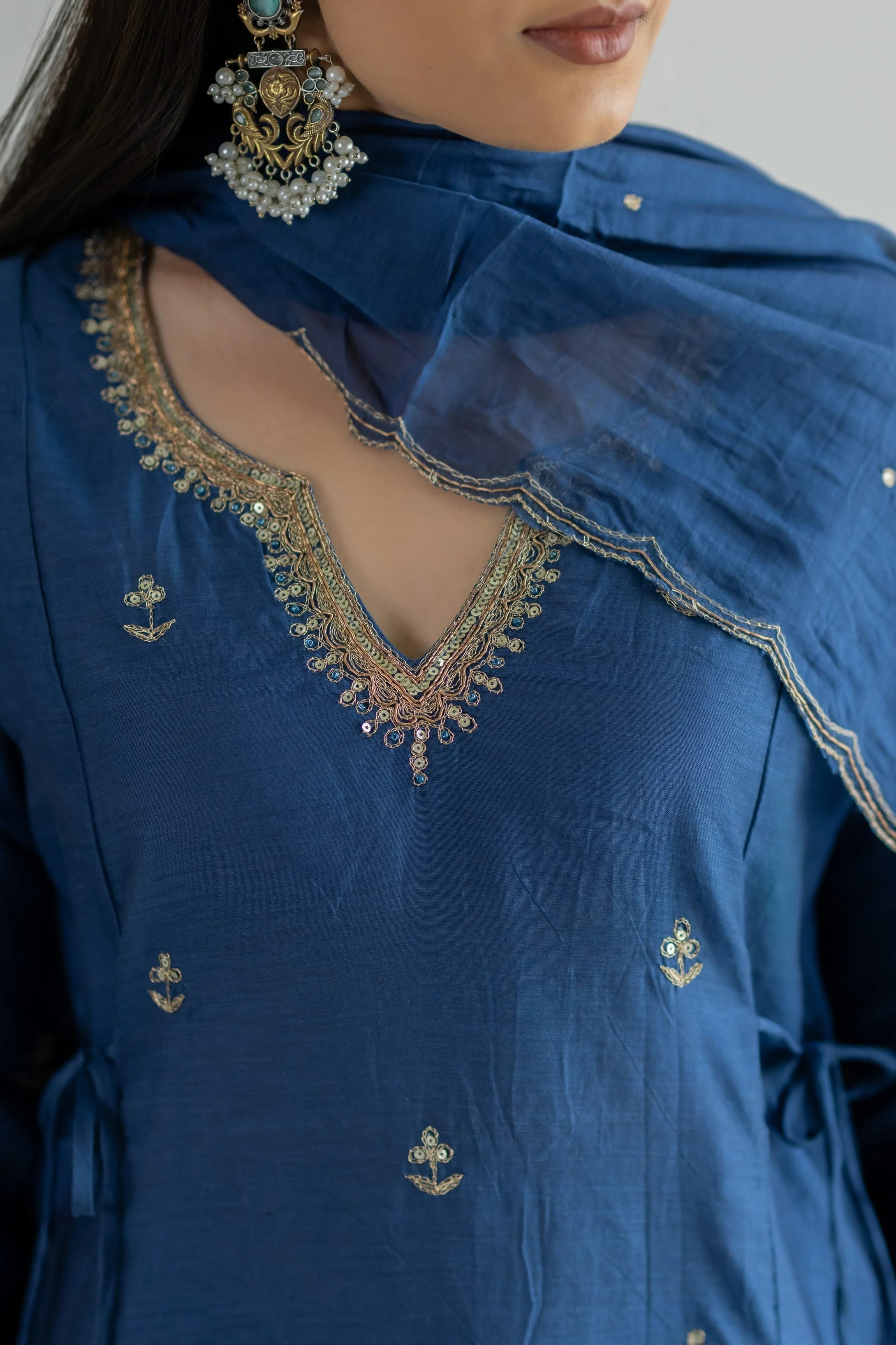 Noorani Mul Chanderi Suit Set