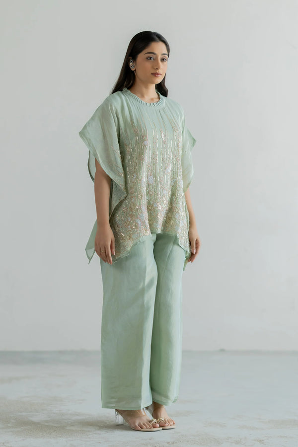 Gulzair Tissue Kaaftan Set