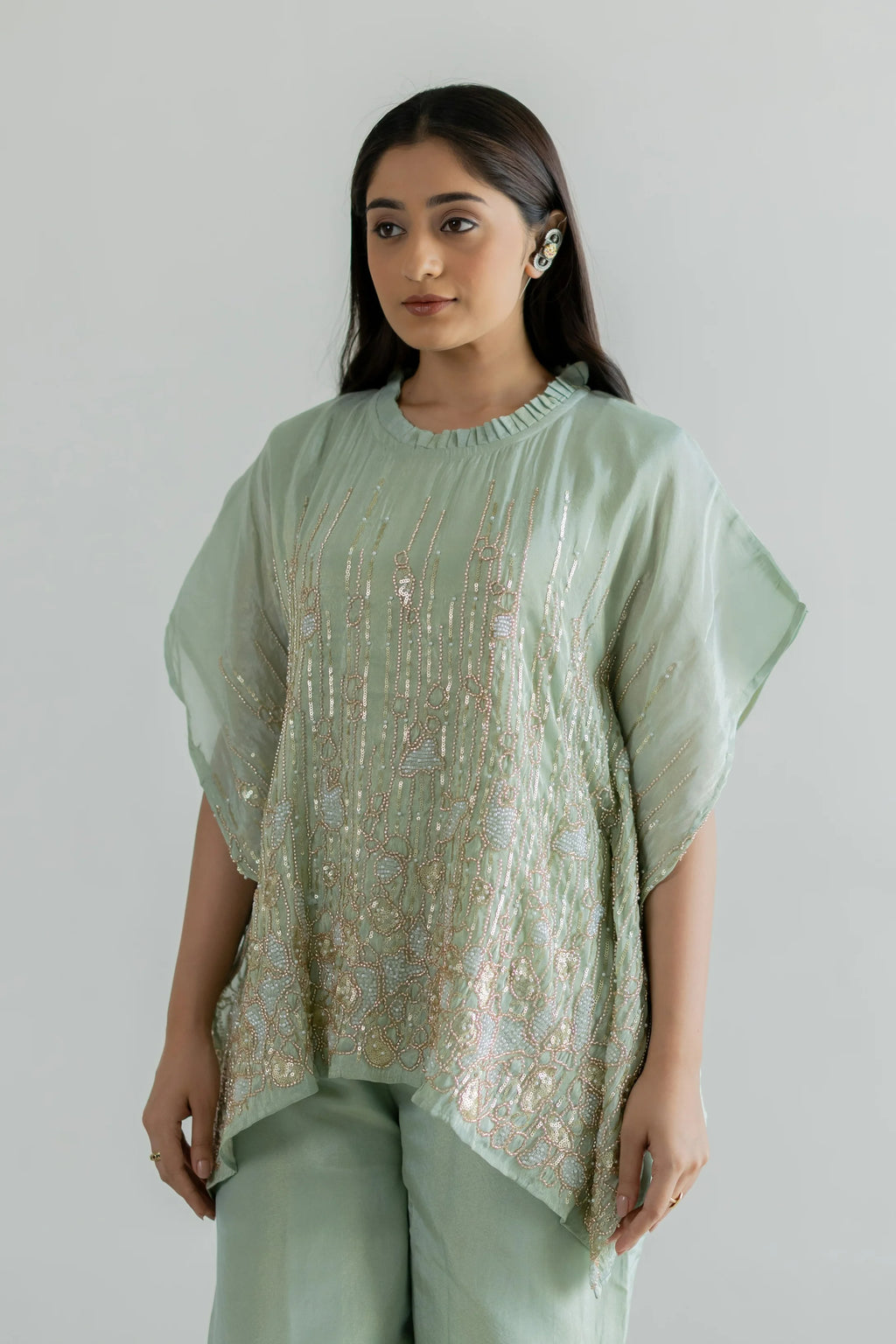 Gulzair Tissue Kaaftan Set