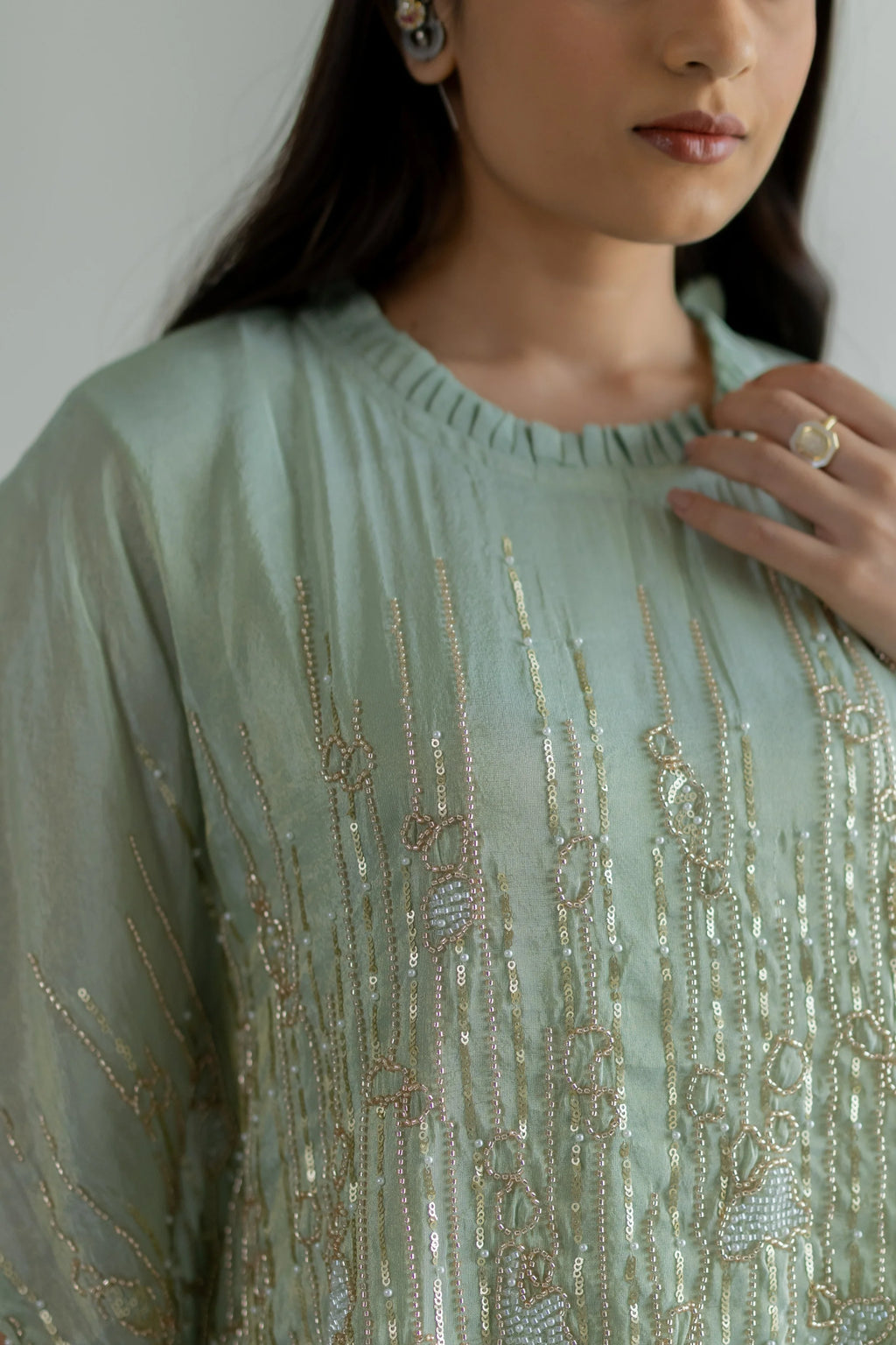 Gulzair Tissue Kaaftan Set