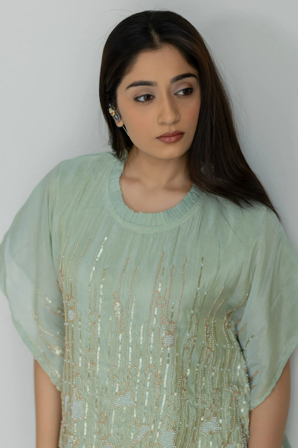 Gulzair Tissue Kaaftan Set