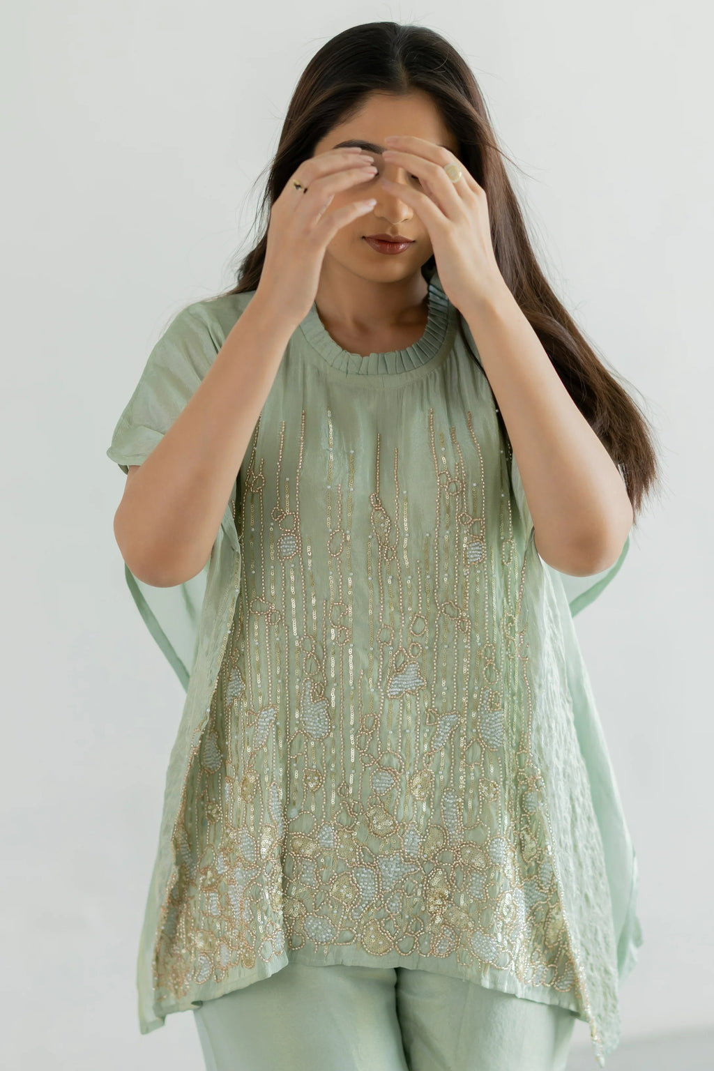 Gulzair Tissue Kaaftan Set