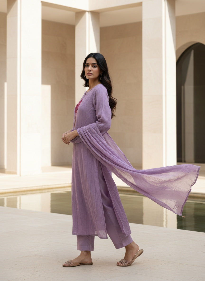 Evara Mul Chanderi Suit Set