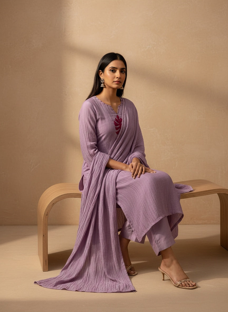 Evara Mul Chanderi Suit Set