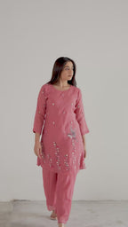 Flora Mul Chanderi Co-ord Set